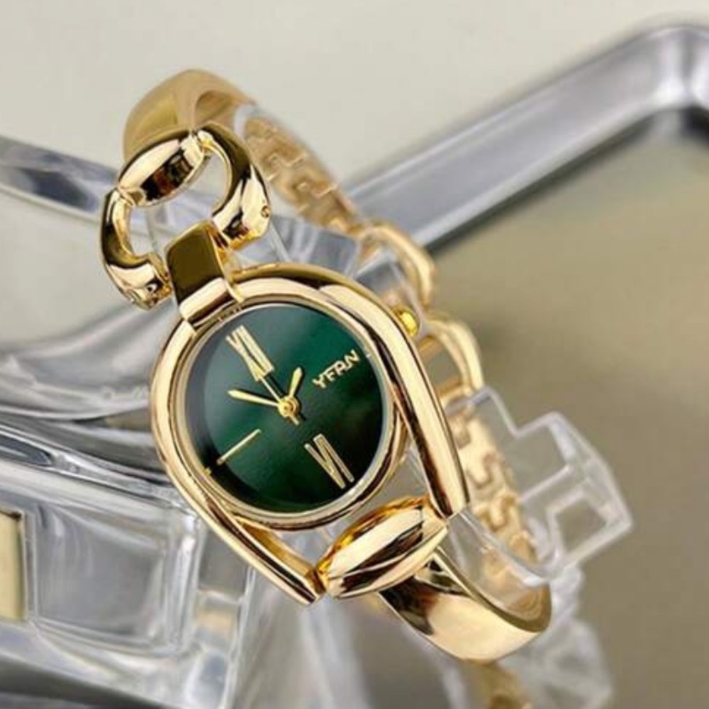 Stainless Steel Gold Horseshoe Watch Bracelet